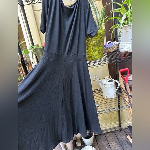 NWT MANYDRESS Black A-Line Midi Wrap Dress with Tie Front Size M - Picture 7 of 7